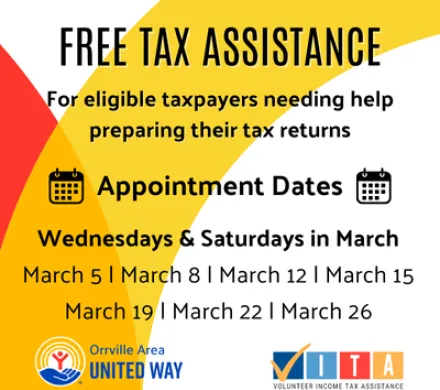 Volunteer Income Tax assistance (VITA) 2025 Appointment Dates in March