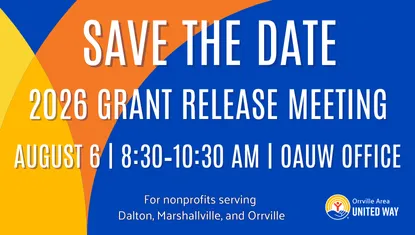 Save the Date for our grant release meeting on August 6, 8:30-10:30am at our office